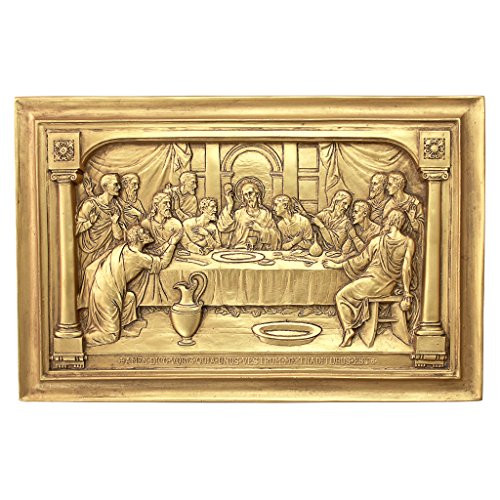 Design Toscano Jesus and The Apostles' Last Supper Wall Sculpture, Gold