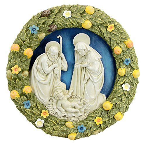Design Toscano Holy Family Nativity Tondo by Della Robbia Wall Sculpture