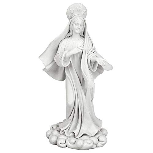 Design Toscano Blessed Virgin Mary of Unconditional Love Religious Statue by Artist Evelyn Myers Hartley, 8 inch, Medium, White