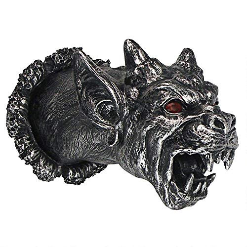 Design Toscano Gothic Gargoyle Cathedral Devil Dog Illuminated Wall Sculpture, 9.5 inch, pewter