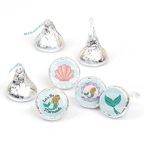 Let's Be Mermaids - Baby Shower or Birthday Party Round Candy Sticker Favors - Labels Fit Hersheys Kisses (1 Sheet of 108) Let's Be Mermaids - Baby Shower or Birthday Party Round Candy Sticker Favors - Labels Fit Hersheys Kisses (1 Sheet of 108)