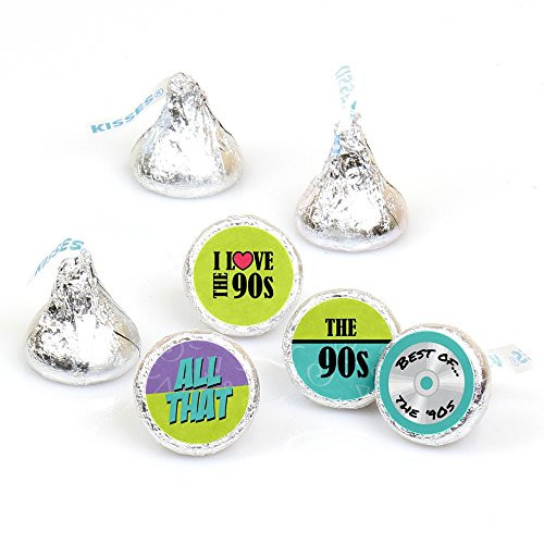 90's Throwback - 1990s Party Round Candy Sticker Favors - Labels Fit Hersheys Kisses (1 Sheet of 108) 90's Throwback - 1990s Party Round Candy Sticker Favors - Labels Fit Hersheys Kisses (1 Sheet of 108)