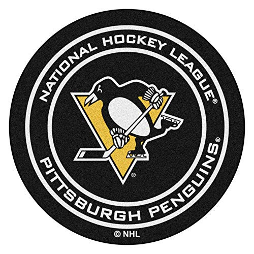 FANMATS 10273 NHL Pittsburgh Penguins Nylon Face Hockey Puck Rug,27" diameter FANMATS 10273 NHL Pittsburgh Penguins Nylon Face Hockey Puck Rug,27" diameter