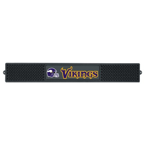 FANMATS 13990 NFL Minnesota Vikings Vinyl Drink Mat,3.25"x24",Black