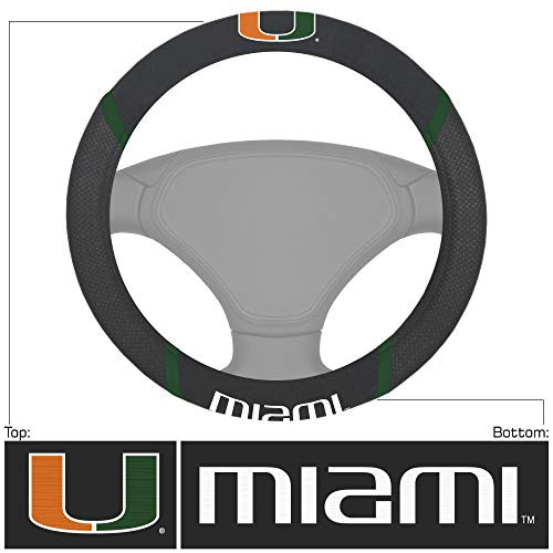 FANMATS NCAA University of Miami Hurricanes Polyester Steering Wheel Cover