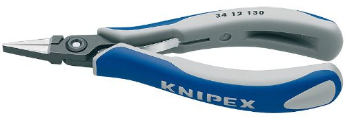 KNIPEX Tools - Precision Electronics Pliers, Flat Tips, Multi-Component (3412130)