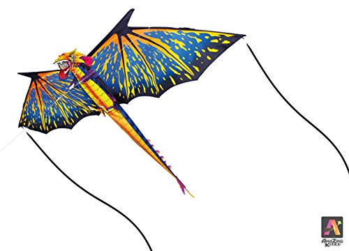 AmaZing Kites 3D Nylon Dragon Kite with 80" Wingspan (6 ft 8 in)