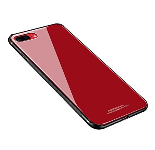 Haloword iPhone 8 iPhone 7 Case, iPhone 8 iPhone 7 Tempered Glass back Case, Anti-Scratch Tempered Glass Back Protective Cover with Soft Silicone Bumper for iPhone 8 iPhone 7 4.7 Inch (Red) Haloword iPhone 8 iPhone 7 Case, iPhone 8 iPhone 7 Tempered Glass back Case, Anti-Scratch Tempered Glass Back Protective Cover with Soft Silicone Bumper for iPhone 8 iPhone 7 4.7 Inch (Red)