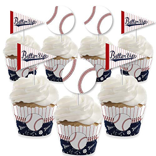 Batter Up - Baseball - Cupcake Decoration - Baby Shower or Birthday Party Cupcake Wrappers and Treat Picks Kit - Set of 24 Batter Up - Baseball - Cupcake Decoration - Baby Shower or Birthday Party Cupcake Wrappers and Treat Picks Kit - Set of 24