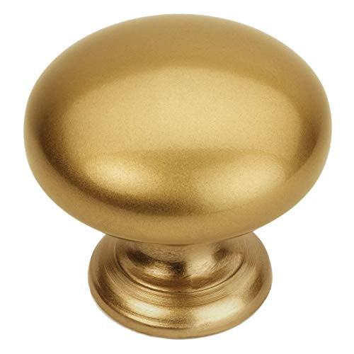 25 Pack - Cosmas 4950GC Gold Champagne Cabinet Hardware Round Mushroom Knob - 1-1/4" Diameter