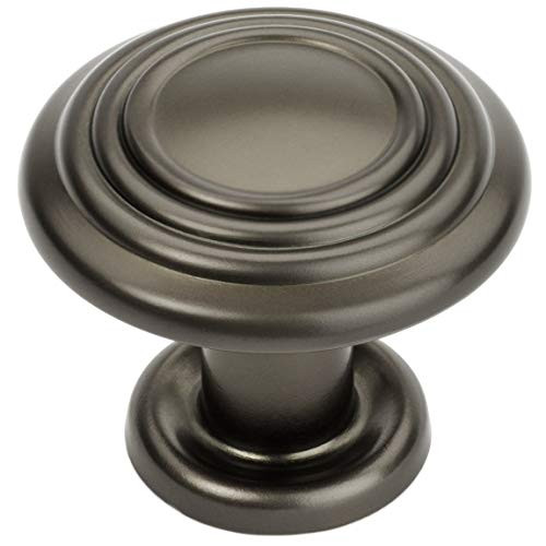 10 Pack - Cosmas 4122GPH Graphite 3 Ring Cabinet Hardware Round Knob - 1-1/4" Diameter