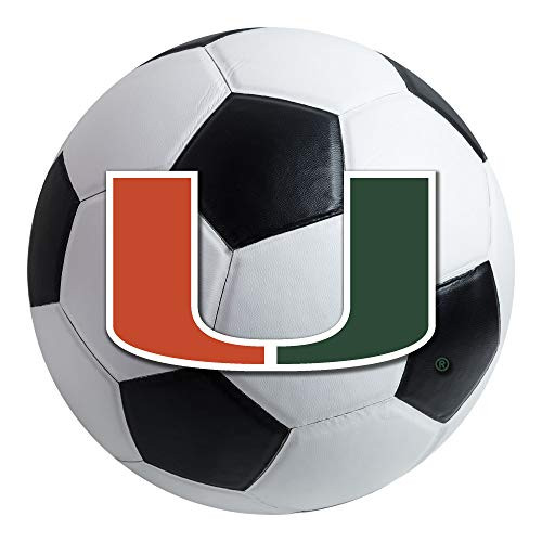 FANMATS NCAA University of Miami Hurricanes Nylon Face Soccer Ball Rug