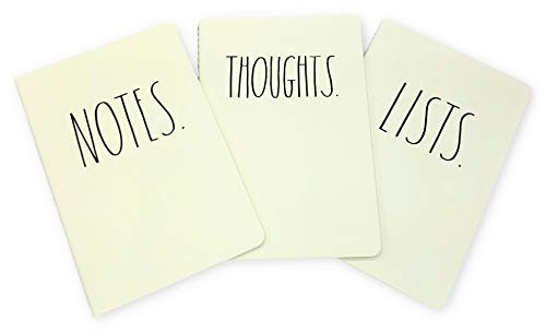 Rae Dunn Lists. Thoughts. Notes. Notebook Trio, Writing Journal, Office, Diary, Softbound 80 Lined Pages