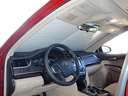 HeatShield, The Original Windshield Sun Shade, Custom-Fit for Toyota Camry Sedan w/o Sensor 2012, 2013, 2014, 2015, 2016, 2017, Silver Series