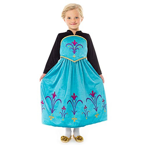 Little Adventures Ice Queen Coronation Dress Up Costume for Girls (Large 5-7) Blue