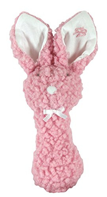 Stephan Baby Woolly Bunnie Post Rattle, Pink