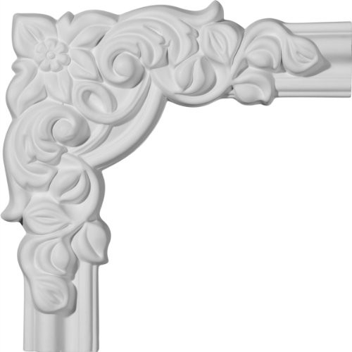 Ekena Millwork Seville PML08X08SE Panel Corner (Matches Moulding PML01X00SE), 8"W x 8"H x 1 1/8"P, Factory Primed