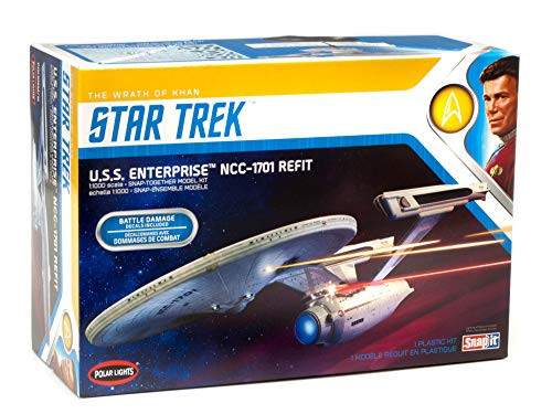 Polar Lights Star Trek U.S.S. Enterprise Refit Wrath of Khan Edition 1/1000 Scale Snap Together Space Ship Model Kit TV Show Replica (NO Glue Required) Polar Lights Star Trek U.S.S. Enterprise Refit Wrath of Khan Edition 1/1000 Scale Snap Together Space Ship Model Kit TV Show Replica (NO Glue Required)