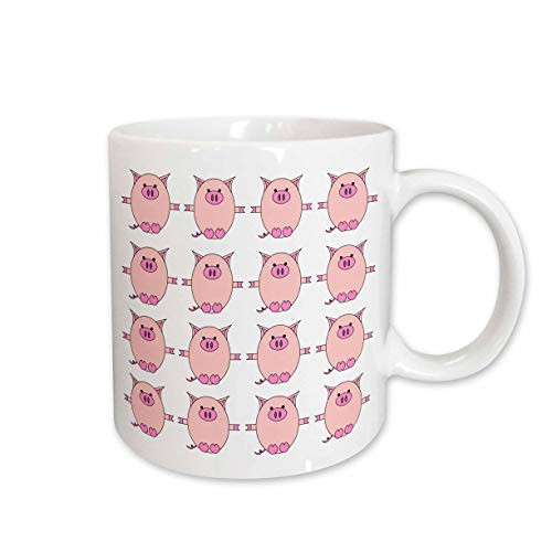 3dRose Piggy Power Pink Pig Print Mug, 15-Ounce 3dRose Piggy Power Pink Pig Print Mug, 15-Ounce