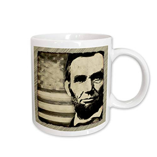 3dRose President Abraham Lincoln with American Flag in Sepia Tone Colors Mug, 11-Ounce 3dRose President Abraham Lincoln with American Flag in Sepia Tone Colors Mug, 11-Ounce