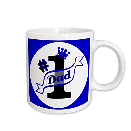 3dRose Number One Dad Mug, 11-Ounce, Blue