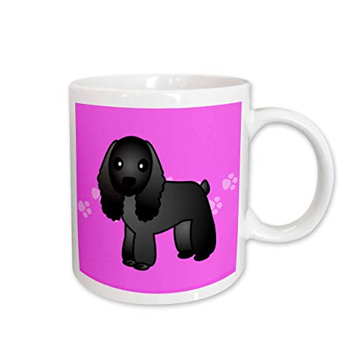 3dRose Cute Black Cocker Spaniel Pink with Pawprints Ceramic Mug, 15-Ounce 3dRose Cute Black Cocker Spaniel Pink with Pawprints Ceramic Mug, 15-Ounce