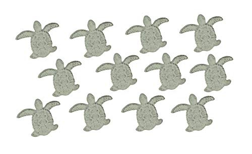 Set of 12 White Cast Iron Sea Turtle Drawer Pull Cabinet Knob Handle Beach Decor