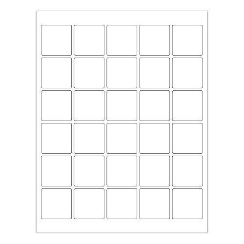 ChromaLabel 1-1/2 x 1-1/2 Inch Printable Labels, Compatible with Laser and Inkjet Printers, 750 Pack, 25 Sheets, White