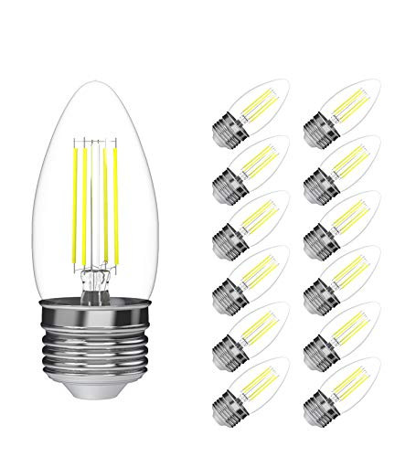 Viribright LED Dimmable B11 Candle Light Bulb, 180 Lumen, 5000K Daylight, 2.5-Watt (35-Watt Equivalent), E26 Base, Pack of 12