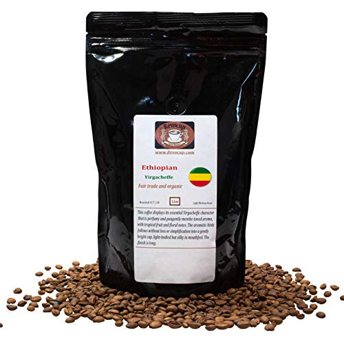 Revocup Ethiopian Coffee, Ethiopian Yirgacheffe Coffee - Naturally Processed Whole Bean Coffee Medium Roast, Specialty Grade Coffee, Organic Coffee Beans 12 oz Bag (Brews 20+ Cups @ 9 oz each) Revocup Ethiopian Coffee, Ethiopian Yirgacheffe Coffee - Naturally Processed Whole Bean Coffee Medium Roast, Specialty Grade Coffee, Organic Coffee Beans 12 oz Bag (Brews 20+ Cups @ 9 oz each)