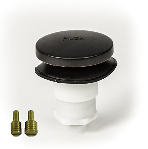 PF WaterWorks PF0935-ORB Universal Touch (Tip Toe or Foot Actuated) Bathtub/Bath Tub Drain Stopper includes 3/8" and 5/16" Fittings, No Hair Catcher, Oil Rubbed Bronze