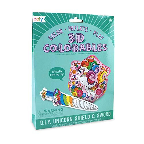 Ooly 3D Colorables Coloring Toys, (Set of 2) - Unicorn Shield & Sword