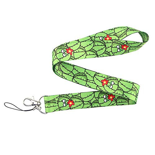 Anime Source Cactus Cacti Cartoon Character Eyes Lanyard Keychain ID Badge Holder