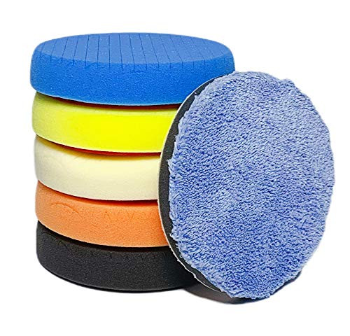 IOSUA 6Pcs 6inch Buffing Pads Polishing Pads Polishing Grip Pad for Car Polisher Boat Polisher Buffer (150mm)