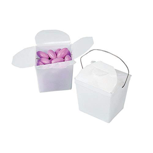 Plastic Mini White Takeout Boxes - Favor Containers (1 dz) by Fun Express