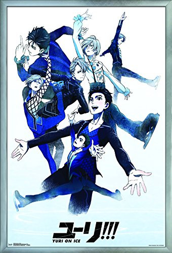 Trends International Yuri On Ice - Group, 22.375" x 34", Silver Framed Version