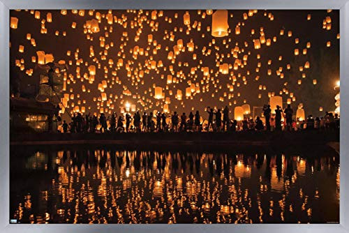 Trends International Thousands of Lanterns Wall Poster, 22.375" x 34", Silver Framed Version