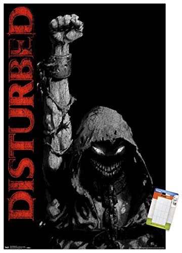 Trends International Poster Mount Disturbed - Fist, 22.375" x 34", Poster & Mount Bundle