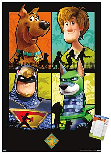Trends International Wall Poster Scooby-Doo: Scoob-Grid, 22.375" x 34", Poster & Mount Bundle