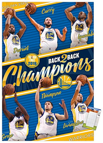 Trends International Champions Poster Mount 2018 Golden State Warriors NBA Finals-Celebration, 22.375" x 34", Premium Poster & Mount Bundle