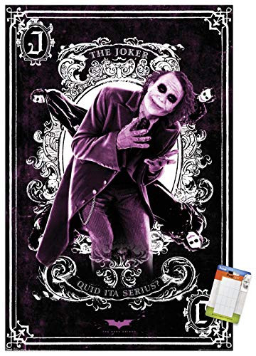 Trends International Poster Mount DC Comics Movie - The Dark Knight - The Joker Playing Card, 22.375" x 34", Premium Poster & Mount Bundle