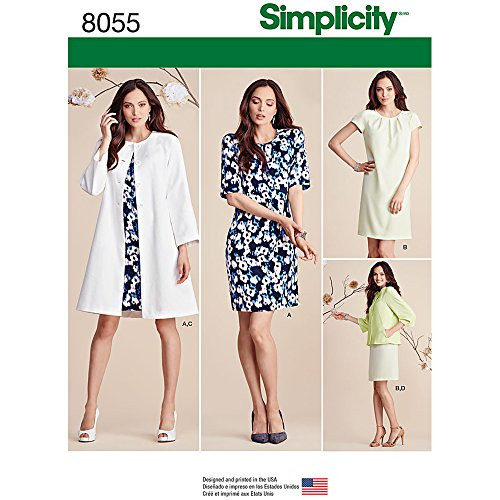 Simplicity Patterns Misses' Dress and Coat or Jacket Size: U5 (16-18-20-22-24), 8055
