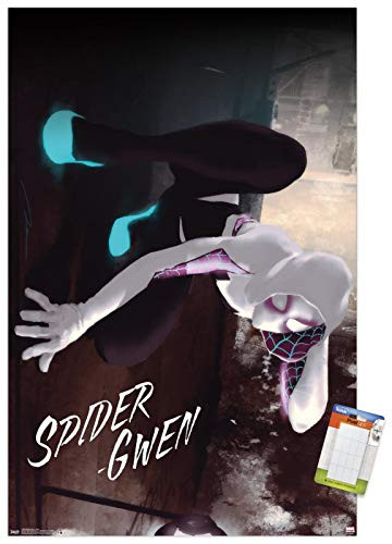 Trends International Poster Mount Marvel Comics - Spider-Gwen - Wall, 22.375" x 34", Premium Poster & Mount Bundle