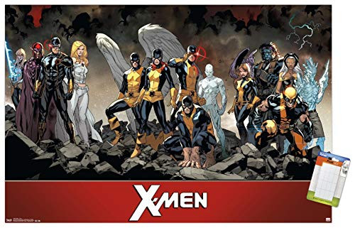 Trends International Poster Mount Marvel Comics - The X-Men - Team, 22.375" x 34", Premium Poster & Mount Bundle