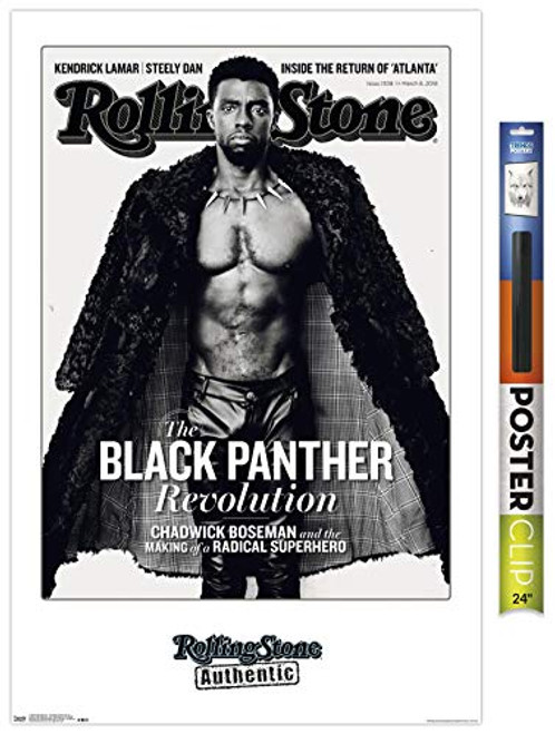 Trends International Poster Clip Rolling Stone Magazine - Chadwick Boseman 18, 22.375" x 34", Premium Poster & Clip Bundle Trends International Poster Clip Rolling Stone Magazine - Chadwick Boseman 18, 22.375" x 34", Premium Poster & Clip Bundle