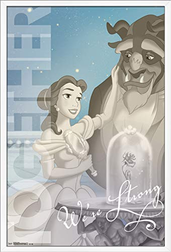 Trends International Disney Beauty and The Beast - Belle - Strong, 22.375" x 34", White Framed Version