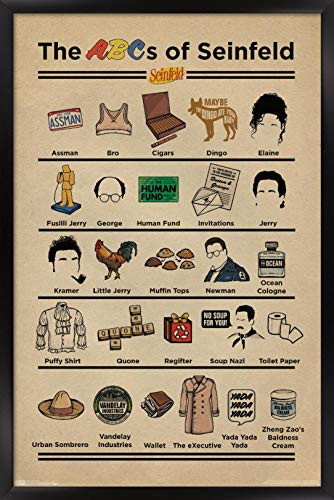 Trends International Seinfeld - ABCs, 22.375" x 34", Black Framed Version
