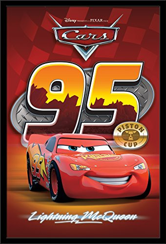 Trends International Disney Pixar Cars - Lightning, 22.375" x 34", Black Framed Version