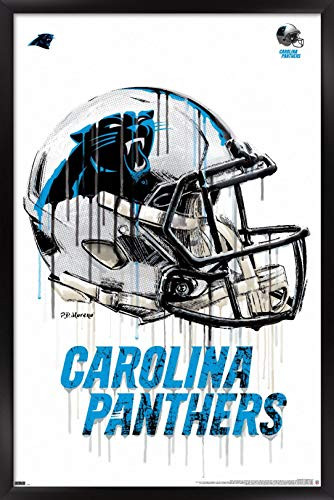 Trends International NFL Carolina Panthers - Drip Helmet 20 Wall Poster, 22.375" x 34", Black Framed Version