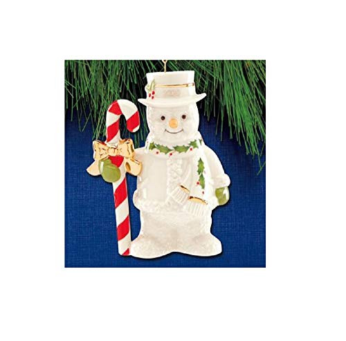 Lenox 2020 Candy Cane Snowman Ornament, 0.50 LB, Ivory